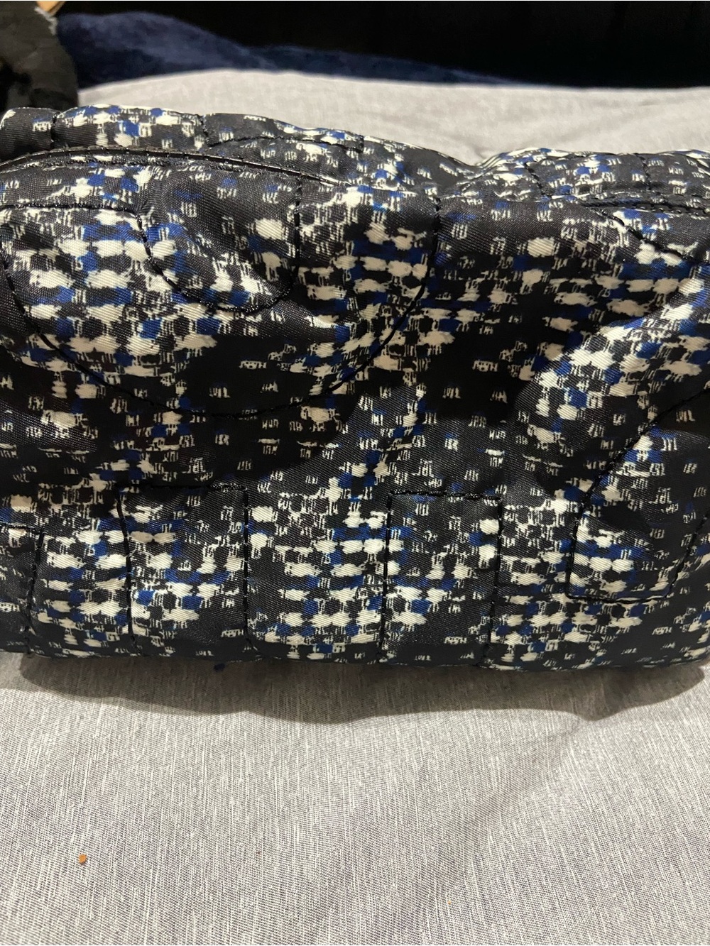 Marc by Marc Jacobs Quilted Tweed Cosmetic Pouch - Black, Navy & White - Picture 3 of 4